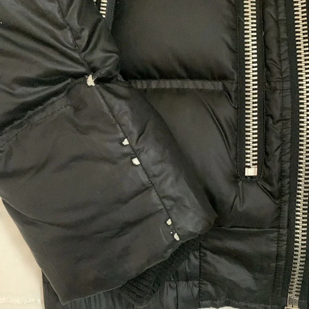 Faith Connexion Designer Down Feather Black Puffer Bomber Jacket